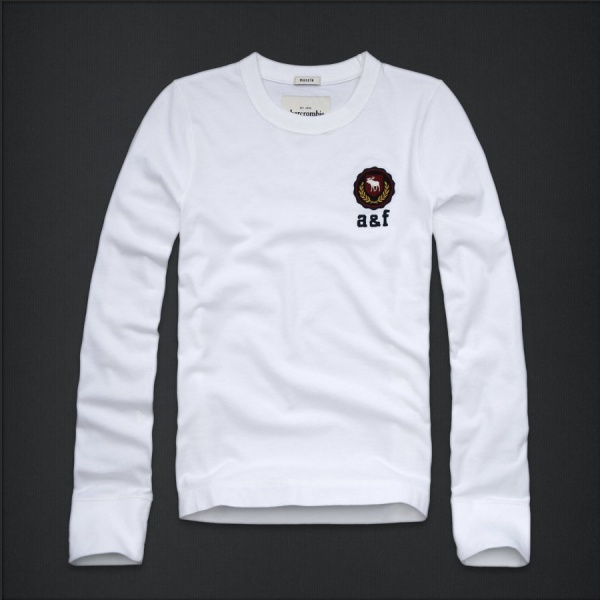 Abercrombie Fitch Hombres De Cuello Redondo Largo Remera AF5918